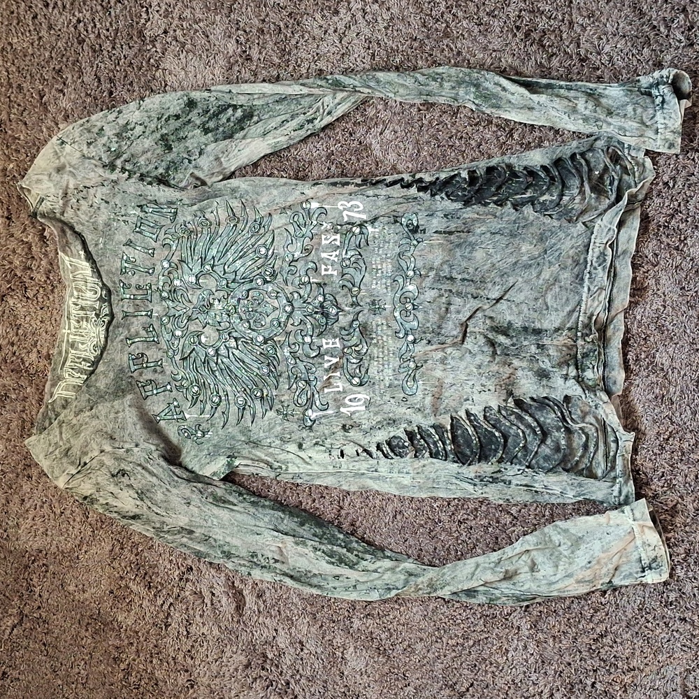 Affliction reversible shirt size small